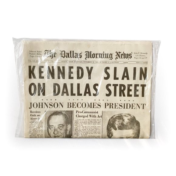 Other - NIP Repro Newspaper Kennedy Slain on Dallas Street - Dallas Morning News 1963